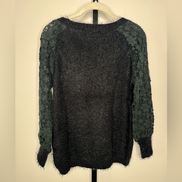 Millau Black Sweater with Embroidered Sleeves - Size Small - Picture 3 of 5
